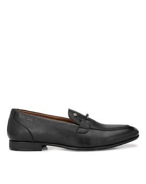 textured slip-on loafers