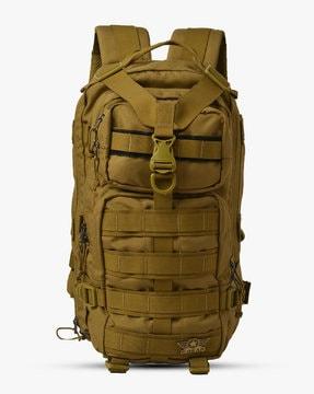 textured travel backpack with adjustable shoulder straps