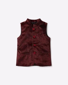 textured vest with welt pockets