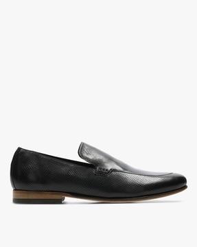 textured almond-toe loafers
