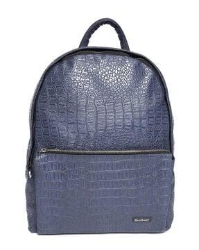 textured backpack with adjustable shoulder straps