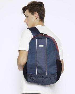 textured backpack with adjustable shoulder straps