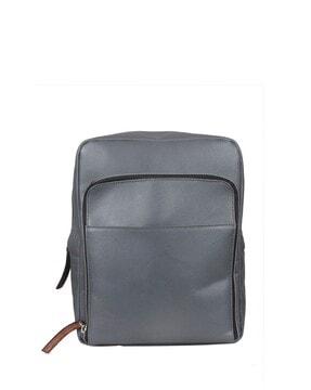 textured backpack with zip closure