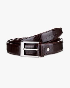 textured belt with buckle closure