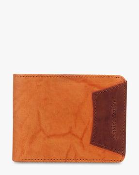 textured bi-fold leather wallet