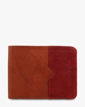 textured bi-fold leather wallet
