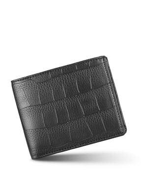 textured bi-fold wallet