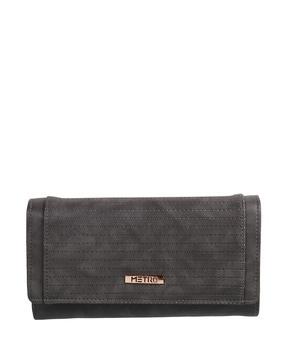 textured bi-fold wallet