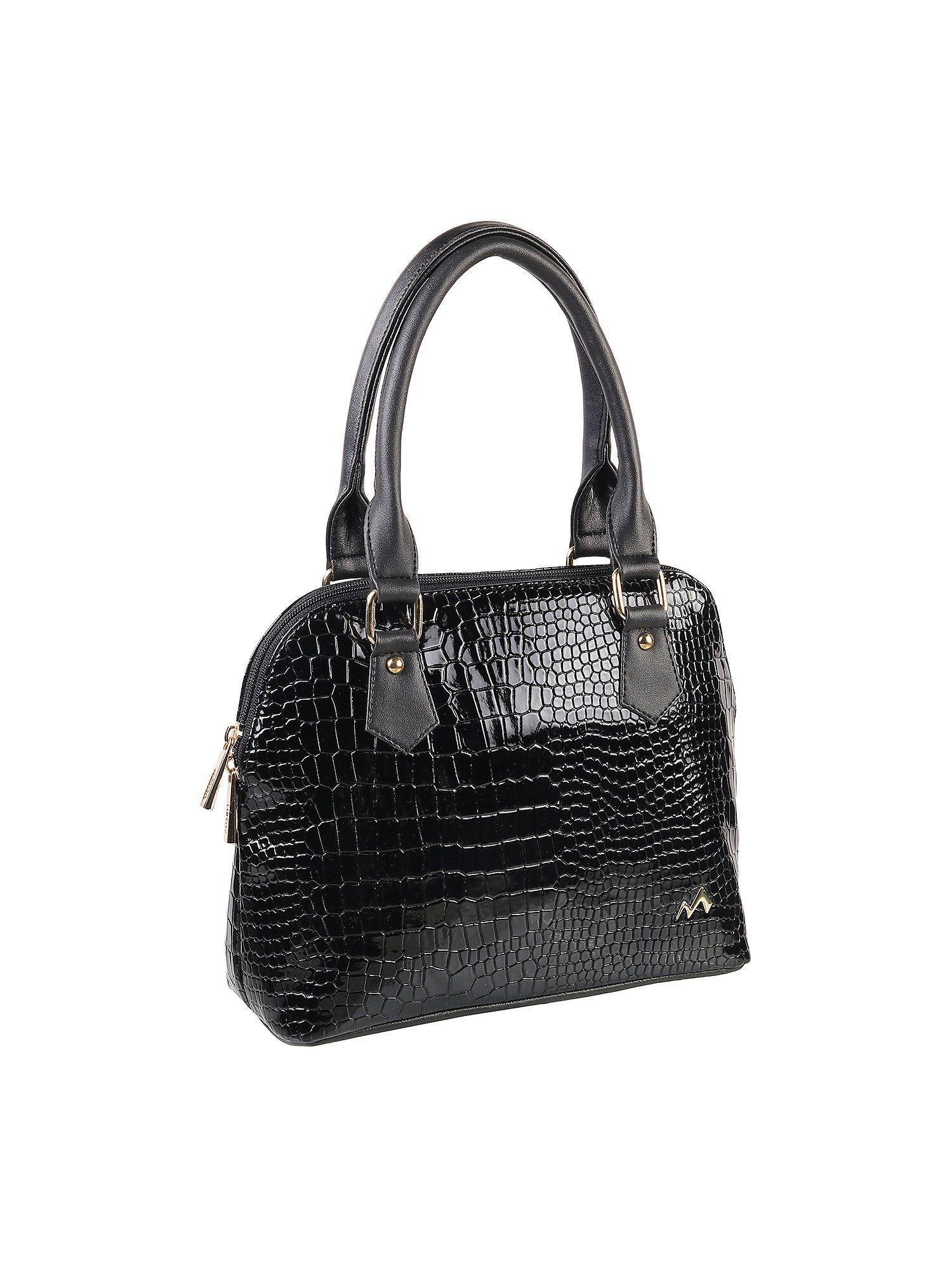 textured black handbag