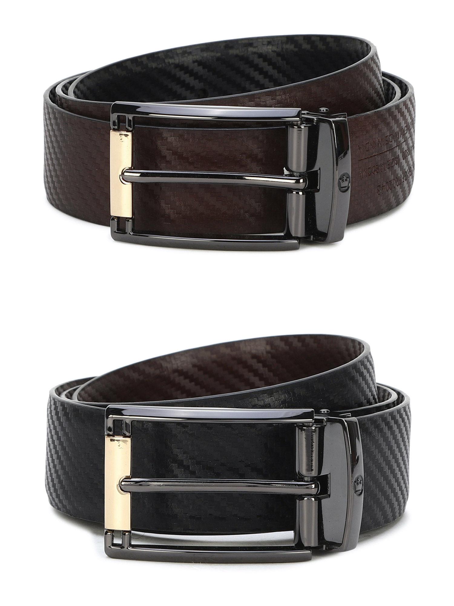 textured black reversible belt