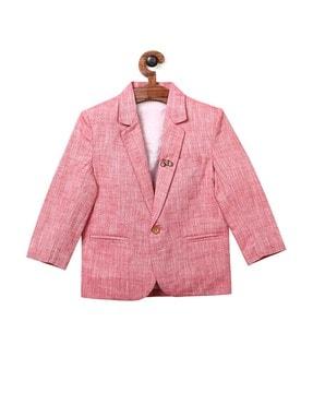 textured blazer with notched lapel