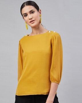 textured boat-neck top