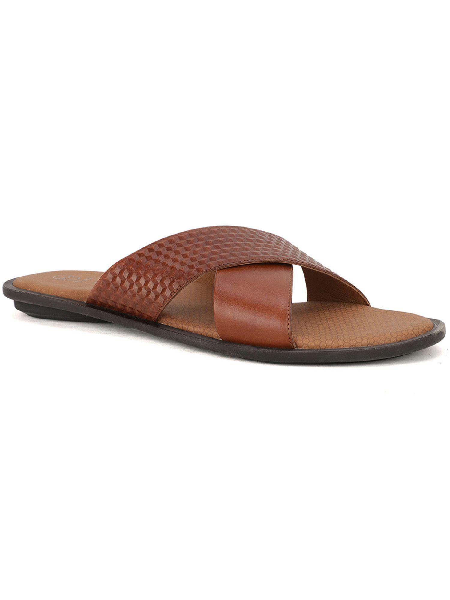 textured brown sandals