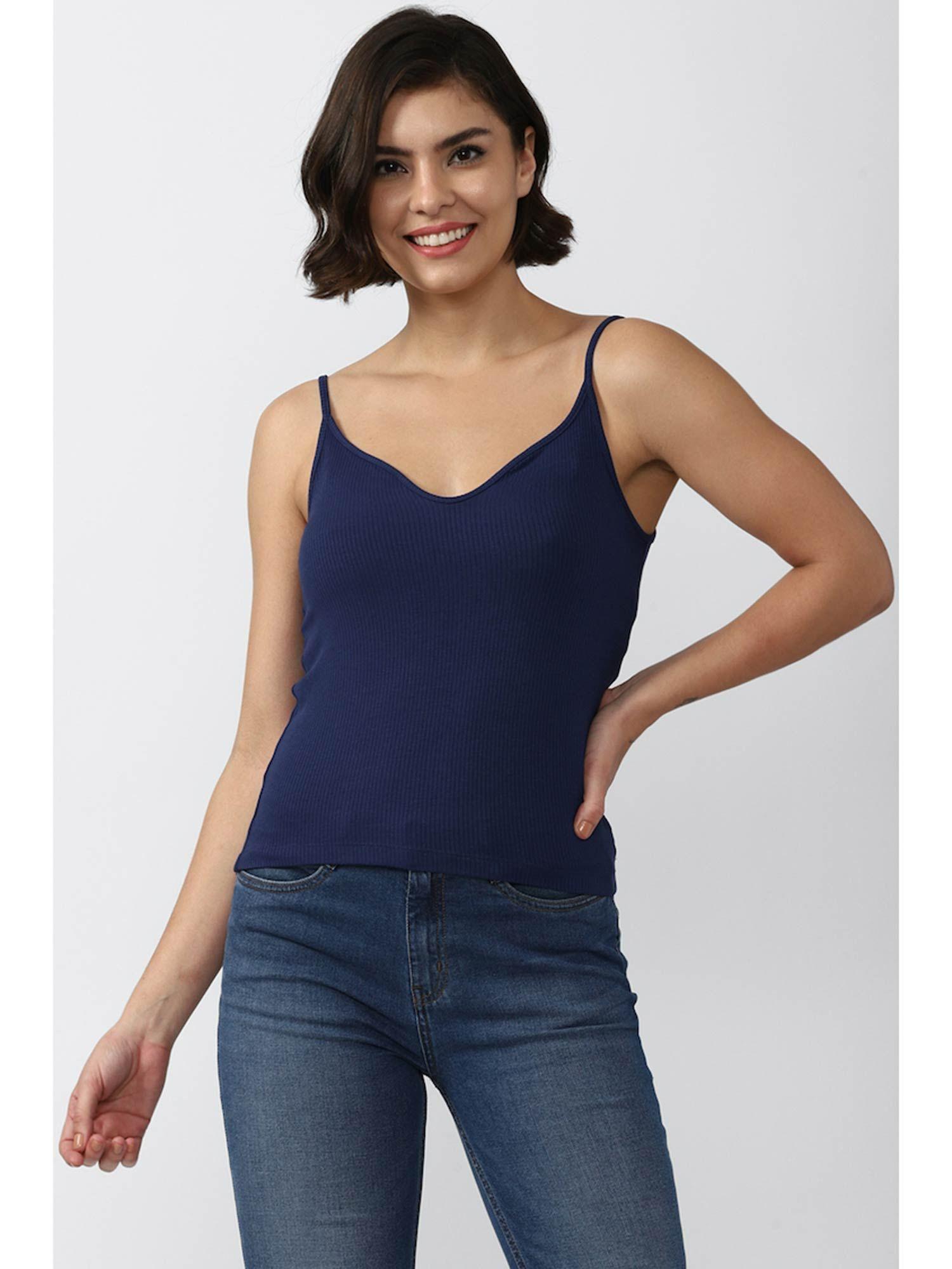 textured camisole navy blue