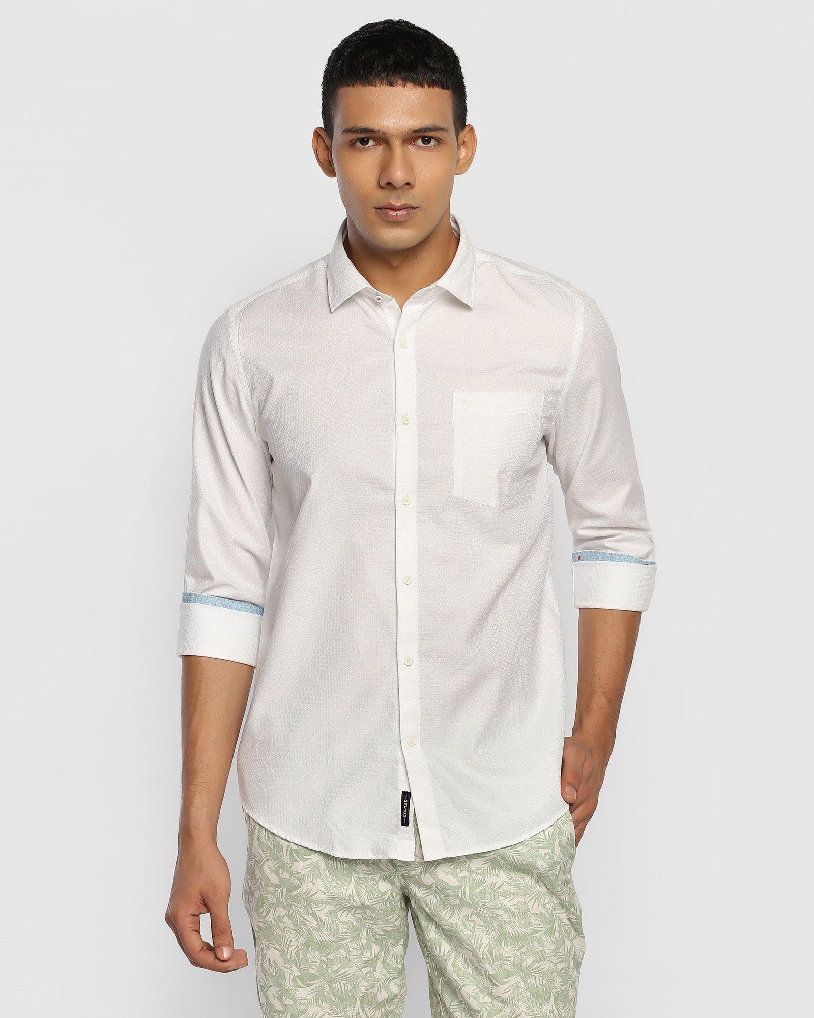 textured casual shirt in white (jona)