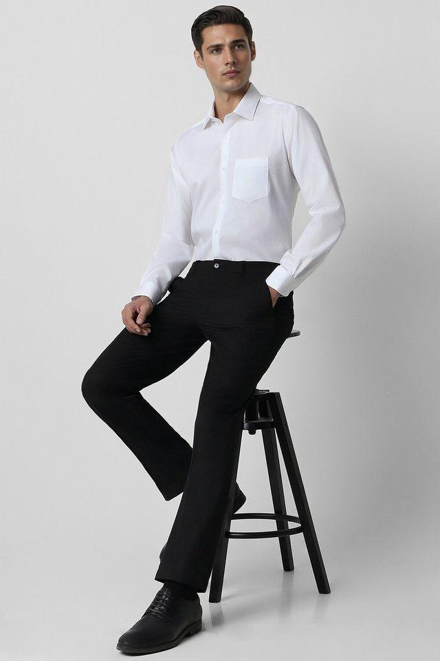 textured cotton blend regular fit mens formal shirt