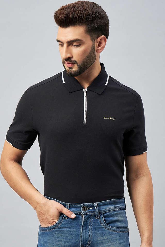 textured cotton polo mens t-shirt