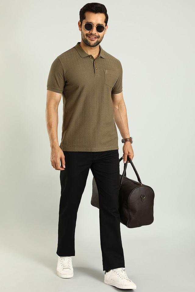 textured cotton polo mens t-shirt