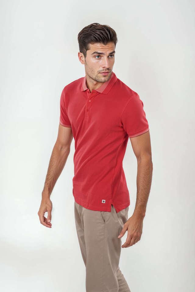 textured cotton polo mens t-shirt