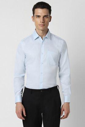 textured cotton regular fit men's formal shirt - multi