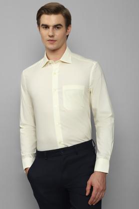 textured cotton regular fit men's work wear shirt - natural