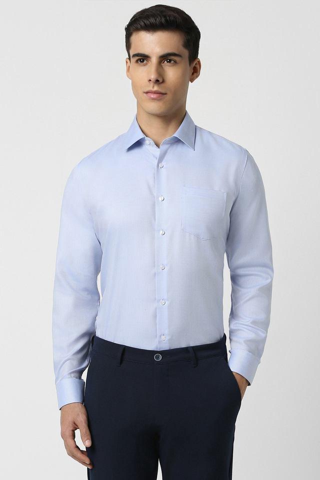 textured cotton slim fit mens formal shirt