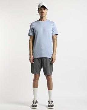 textured crew-neck relaxed fit t-shirt