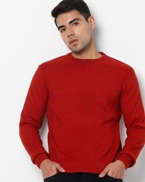 textured crew-neck sweatshirt