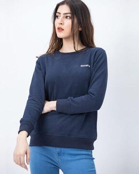 textured crew-neck sweatshirt