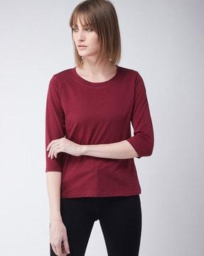 textured crew neck t-shirt