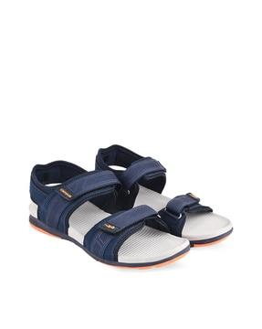 textured double strap sandals