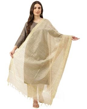 textured dupatta with tassels