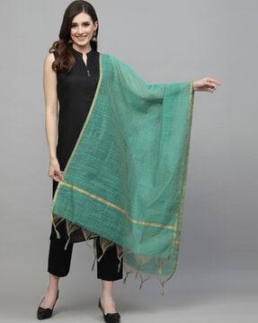 textured dupatta with tassels