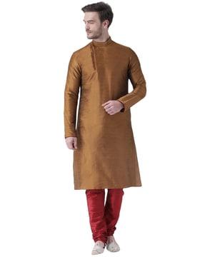 textured dupion silk long kurta