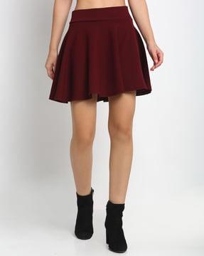 textured flared skirt