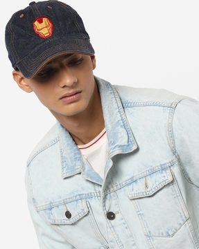 textured flat cap with curved visor