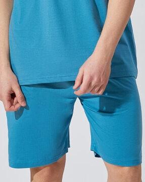 textured flat-front bermuda shorts