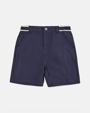 textured flat front shorts