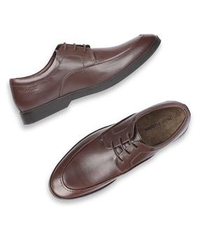 textured formal lace-up derby shoes