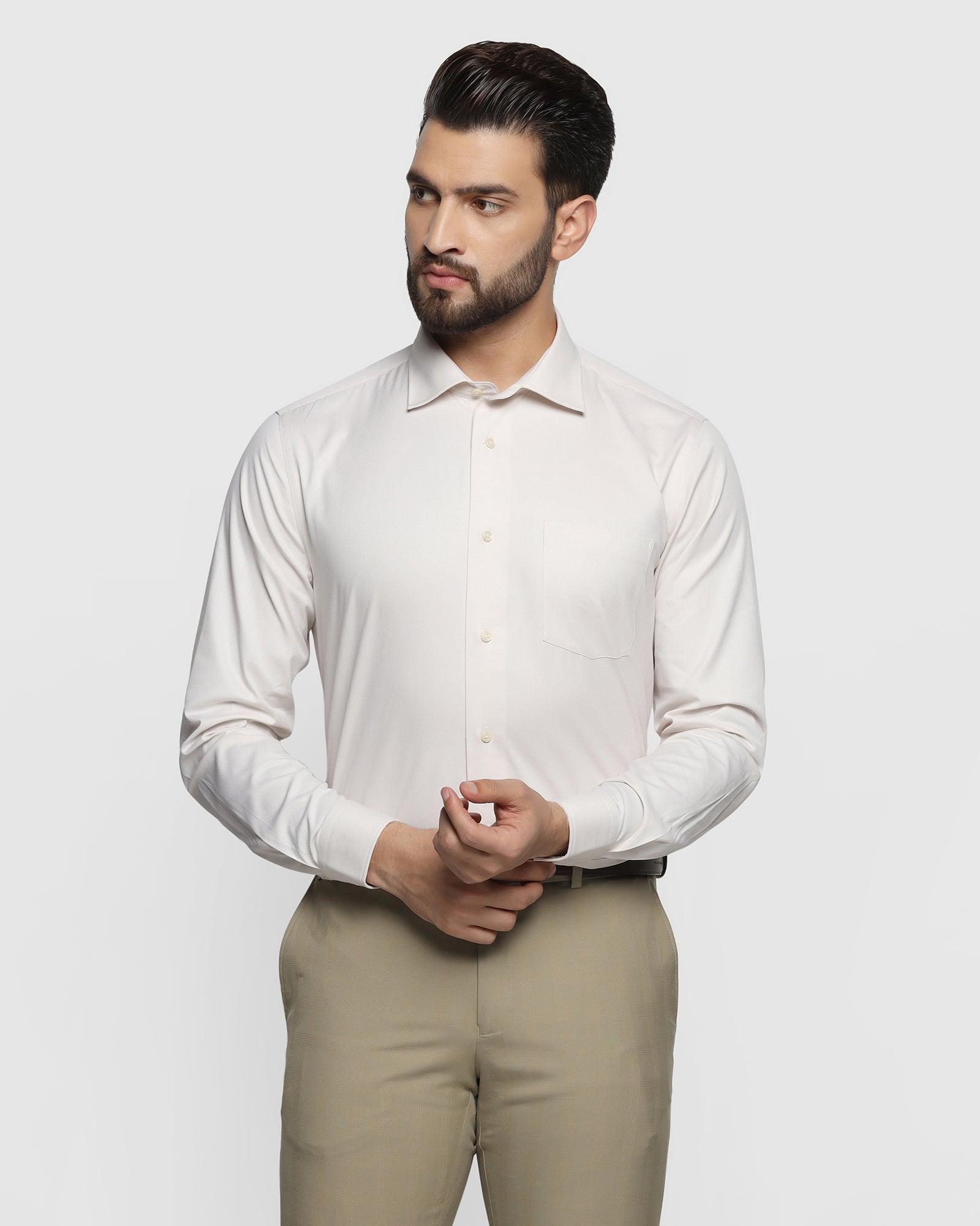 textured formal shirt in beige (dorien)
