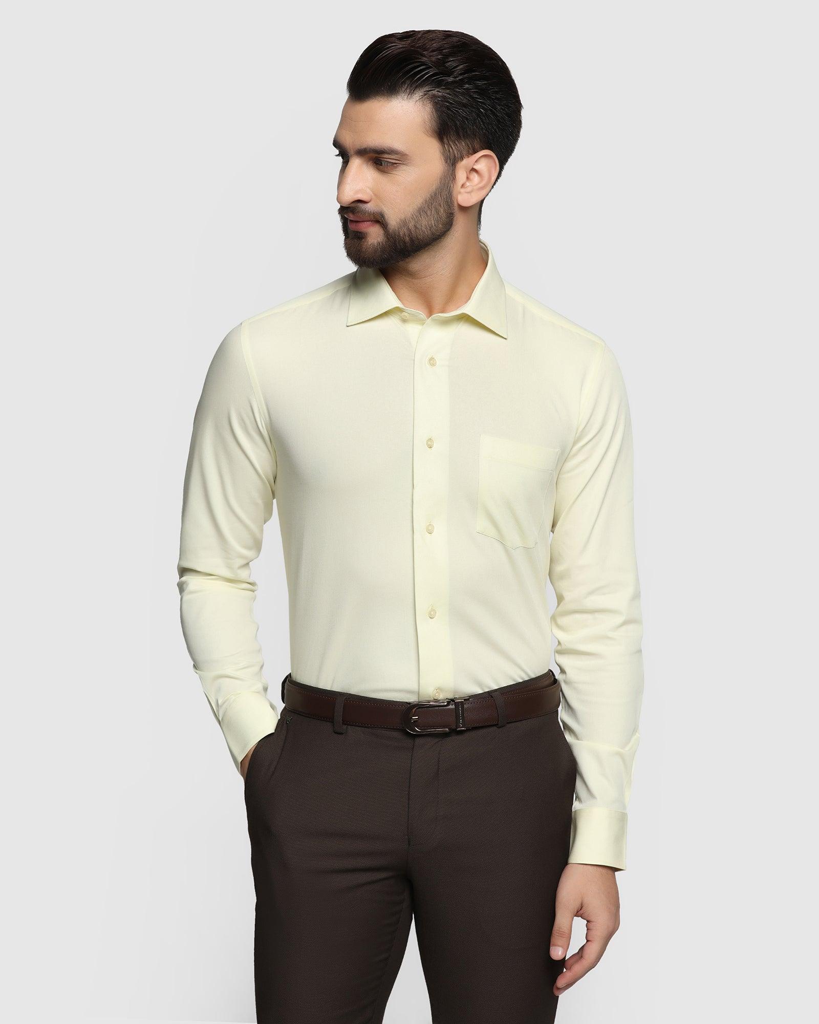 textured formal shirt in lemon yellow (marco)