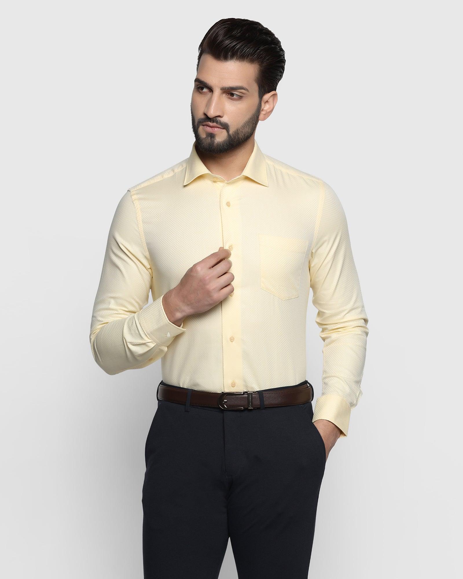 textured formal shirt in lemon yellow (series)