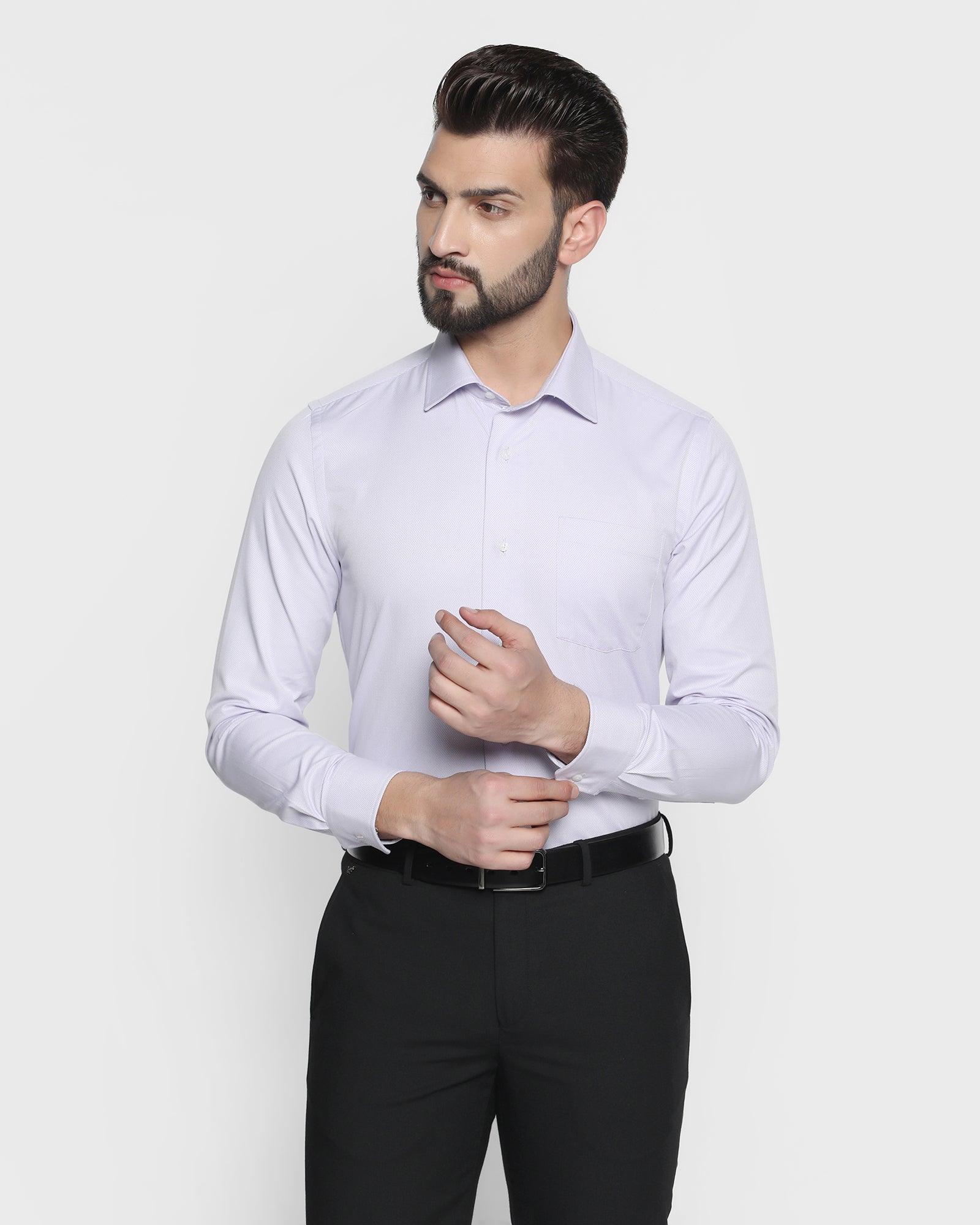 textured formal shirt in lilac (dorien)