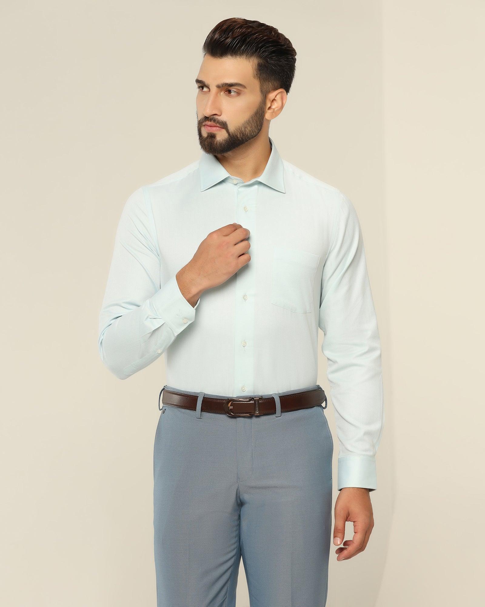 textured formal shirt in mint (pound)