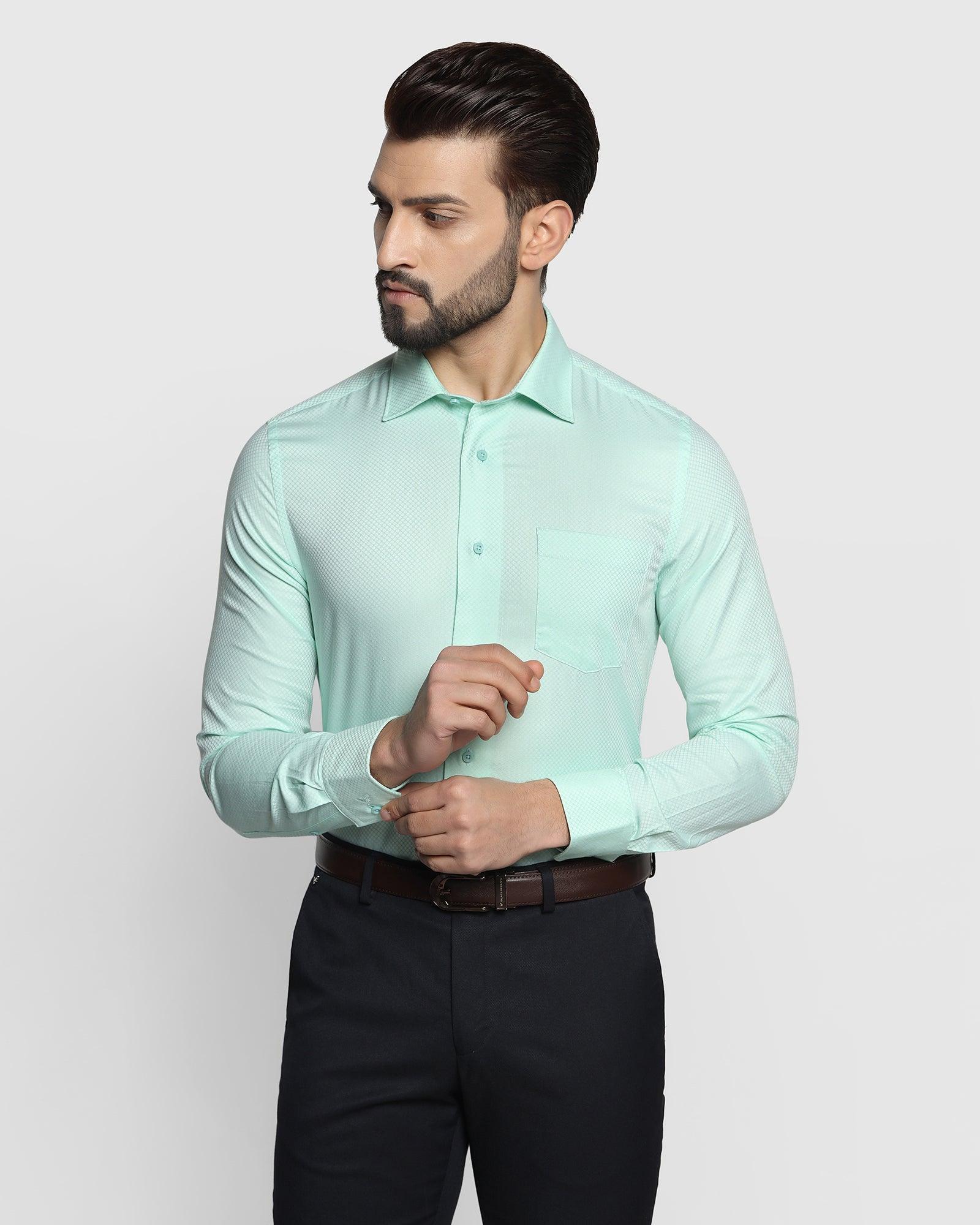 textured formal shirt in mint (series)