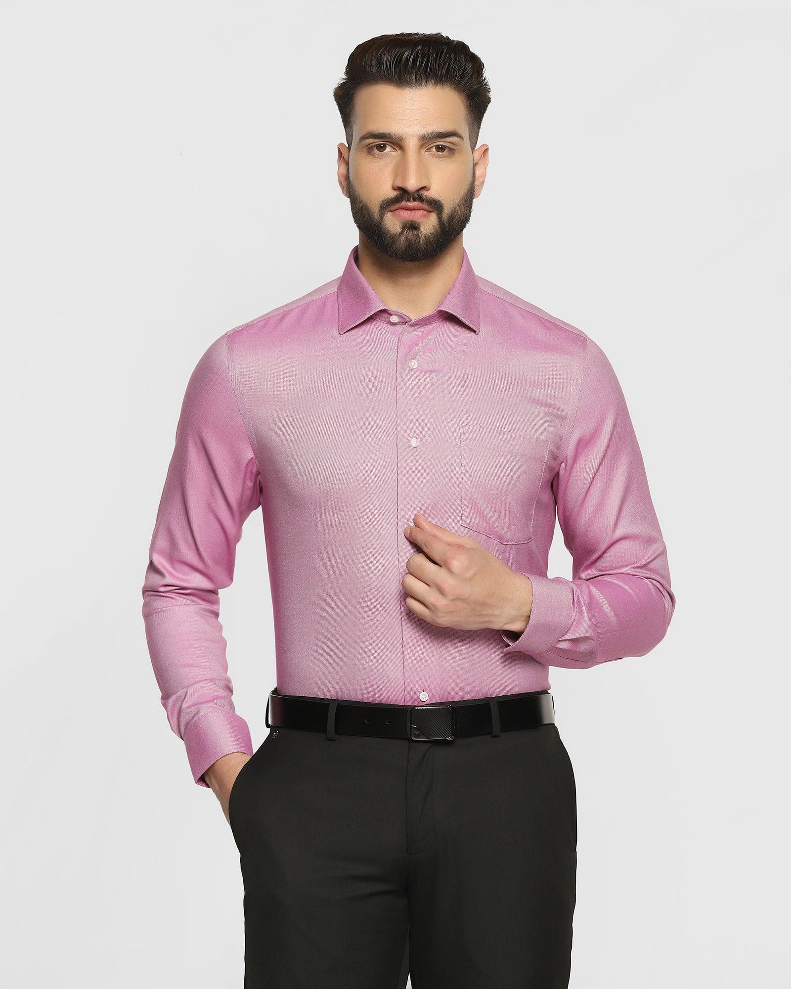 textured formal shirt in plum (decade)