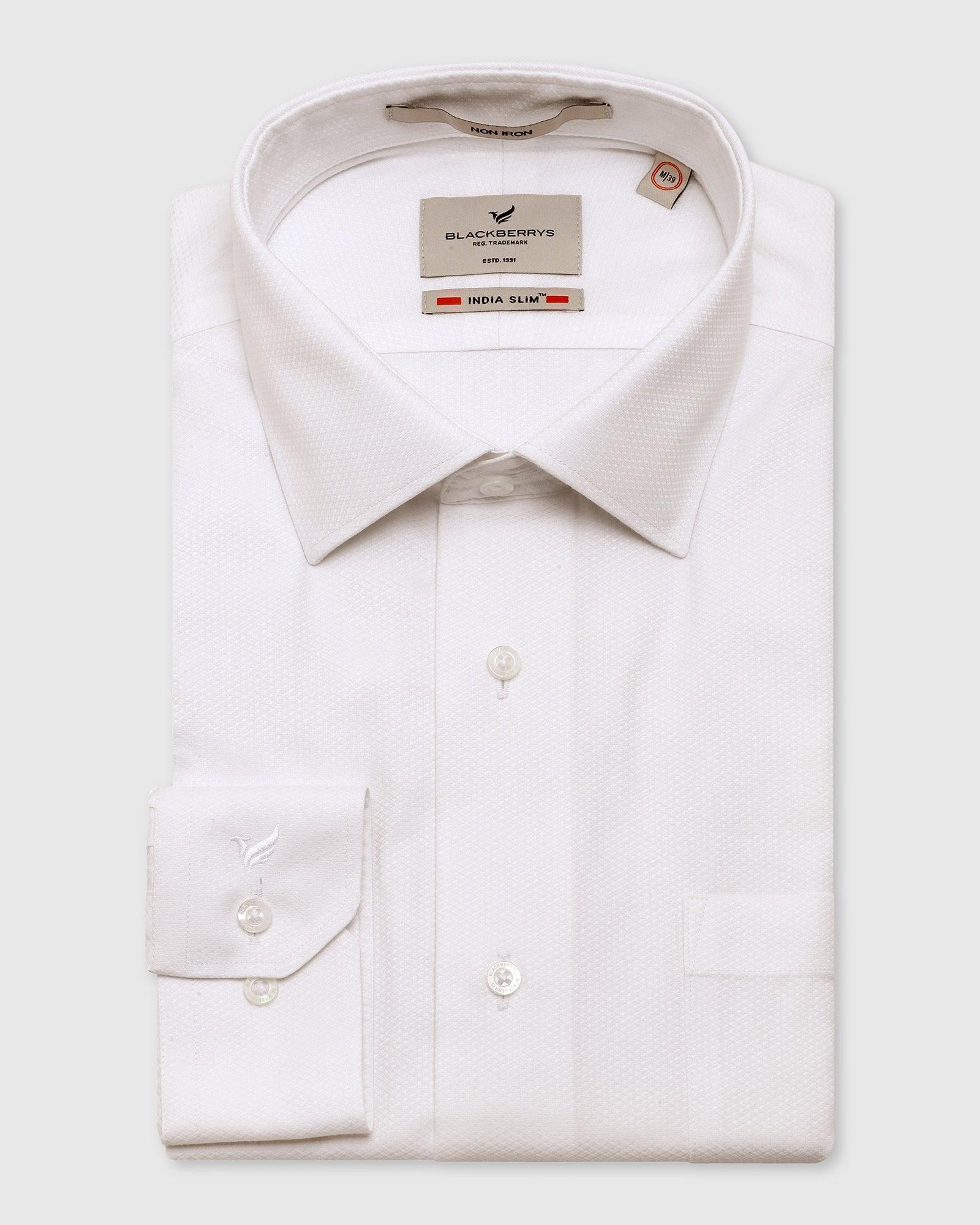 textured formal shirt in white (dofon)