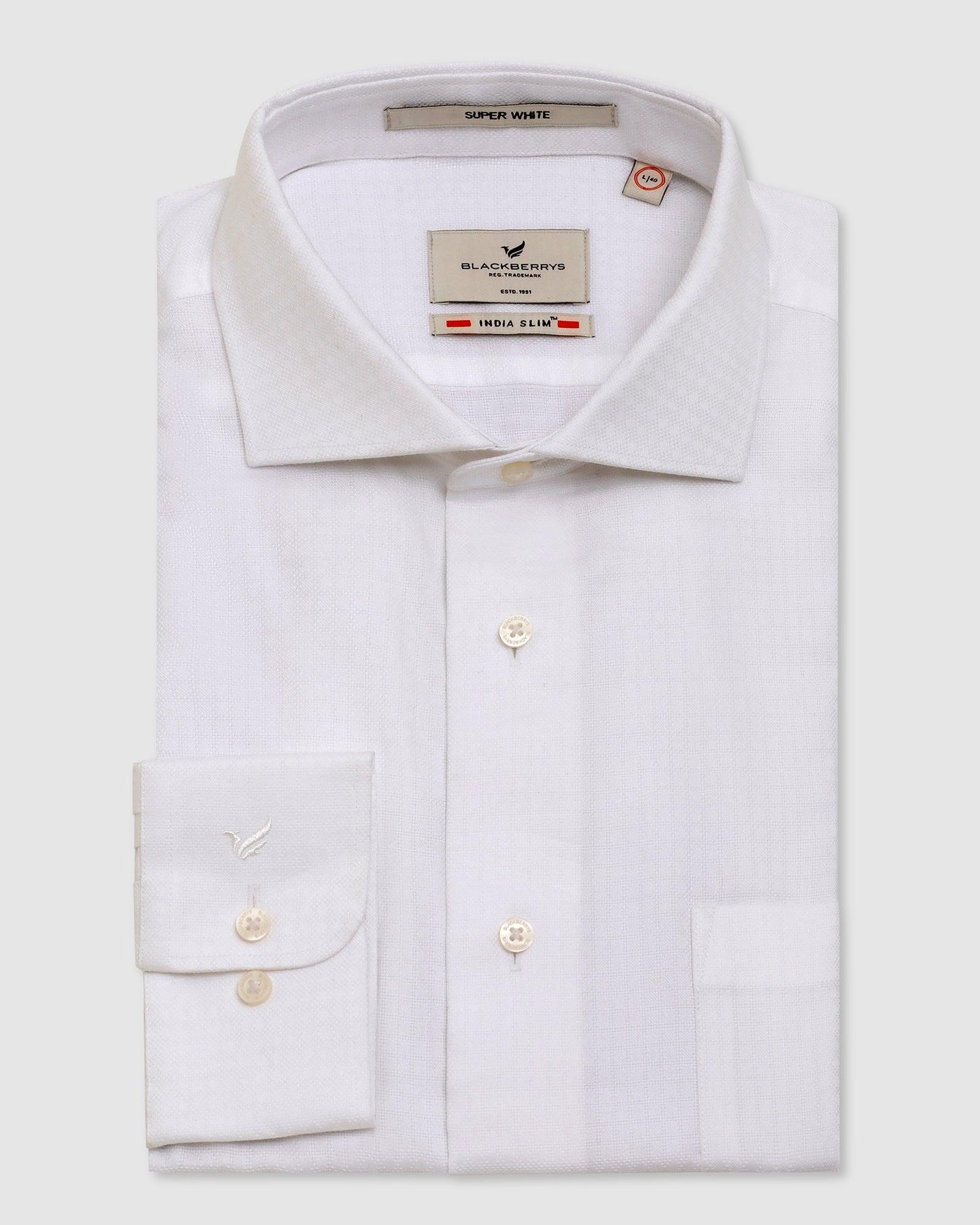 textured formal shirt in white (reno)