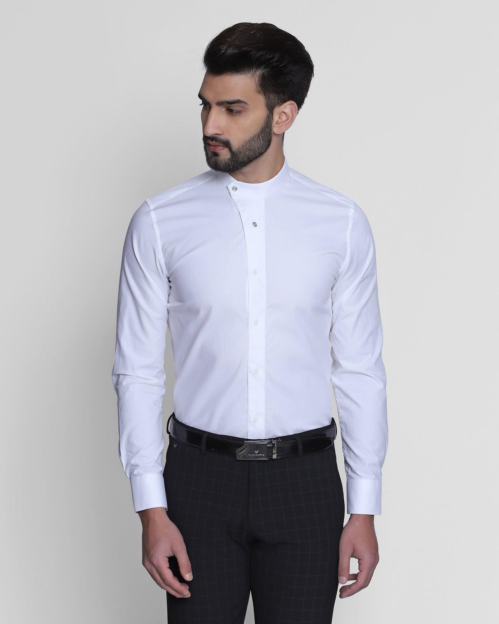 textured formal shirt in white (sketch)