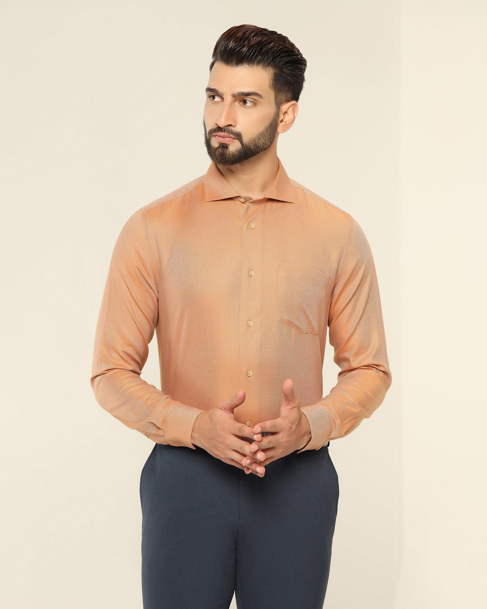 textured formal shirt in yellow (quint)
